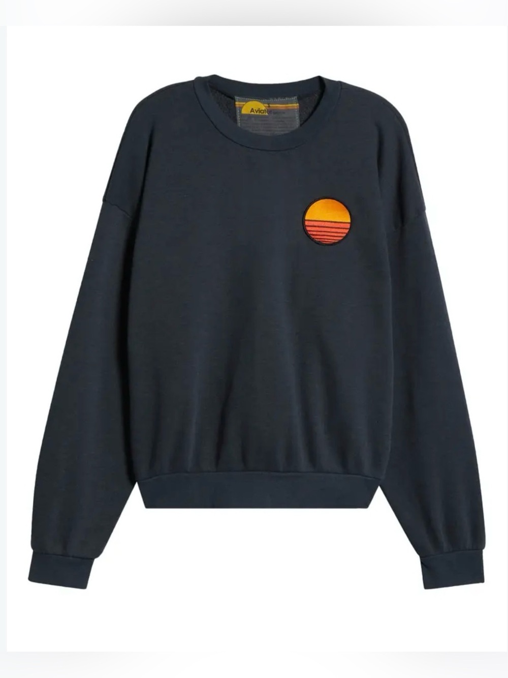 Aviator Nation Sunset Patch Relaxed Crew Sweatshirt Small